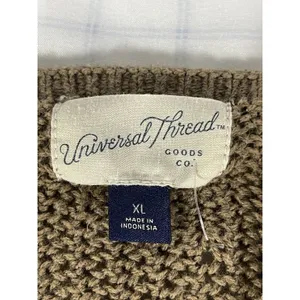 Universal Thread XL Brown Crochet Knit Peplum Tank Top Button Front Boho Cottage thumbnail 8