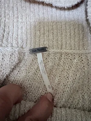 Free People Chunky Ribbed Mock Neck Sweater in Light Cream thumbnail 5