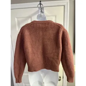 Wilfred Free Aritzia Cable Knit Crew Neck Wool Long Sleeve Sweater Mauve EUC thumbnail 8