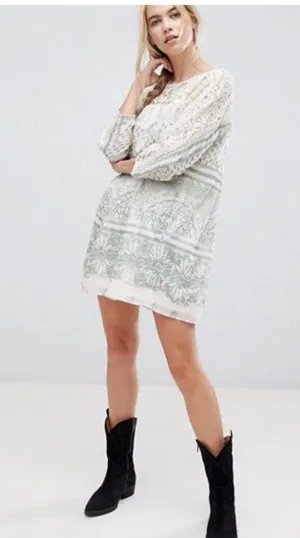 Free People Sun Daze Lace Mini Dress Medium thumbnail 2