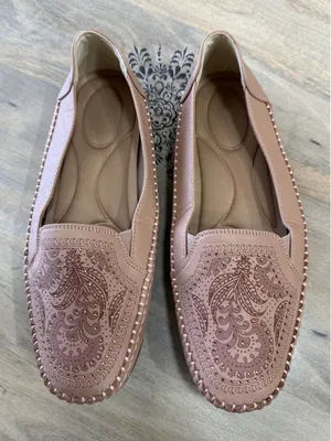 Women's Laser Cut Loafers Moccasins with Metallic Stud Accents –Size 42 US 10.5 thumbnail 1