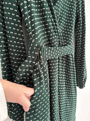 Anthropologie Maeve Malta Faux Wrap Belted Long Sleeve Mini Dress Size Medium thumbnail 5