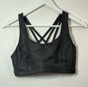 Lululemon Black Crisscross-Back Sports Bra Size 8 thumbnail 1