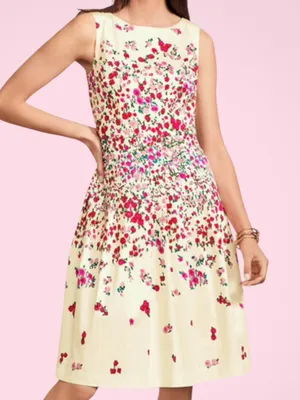 NWT Talbots RSVP Collection Rose Garden Fit & Flare Dress 2 Petite Retail $169 thumbnail 1