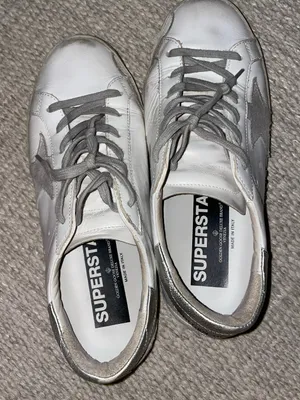 Golden Goose Women's Super-Star with silver heel tab and metal stud lettering thumbnail 7