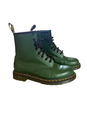 Dr Martens Air Cushioned 1460 8 Hole Green Leather Combat Ankle Boots Womens 7 thumbnail 2