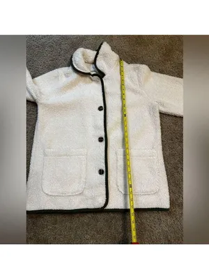Lucky Brand White Sherpa Button Up Jacket Small thumbnail 10