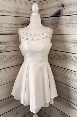Latiste White Cutout Backless Fit & Flare Dress XS NWT thumbnail 4