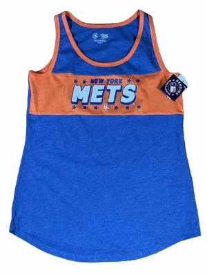 New York Mets‎ Tank Top Shirt Womens Size M Blue Orange Campus Lifestyle MLB NWT thumbnail 1