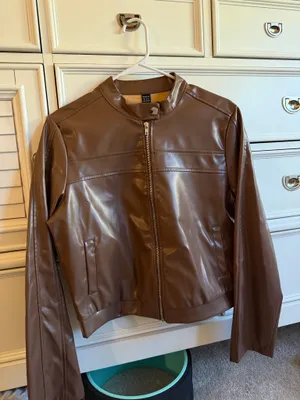 SheIn Brown Leather Jacket thumbnail 5
