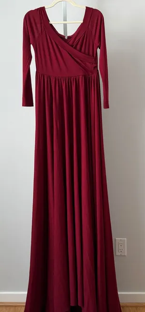 Witchy Burgundy sz S Maxi Oversized Dress Goth Moody Feminine Whimsigoth‎ Witchy thumbnail 1