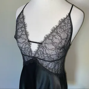 VS Sheer Eyelash Lace Satin Slip Nighty thumbnail 7
