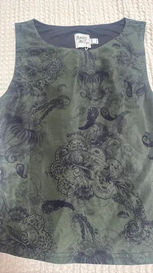 Princess Polly paisley green mesh tank top thumbnail 3
