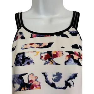 WHITE HOUSE BLACK MARKET Abstract Floral Striped Tank Top NWOT‎ Size Medium thumbnail 3