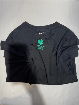 Nike Black Dri-Fit Running Tee with Green Accent thumbnail 3