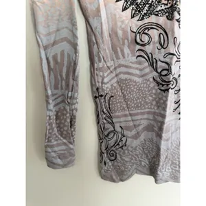 Affliction Nicolette L/S Rhinestone Cross & Wings T-Shirt Women's Size‎ Small thumbnail 7