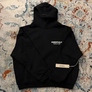 Essentials fear of god hoodie black size large thumbnail 1