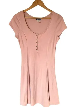 Vintage Wet Seal Dress‎ Y2K Women's Pastel Pink Soft Girl A-line sz Small thumbnail 1
