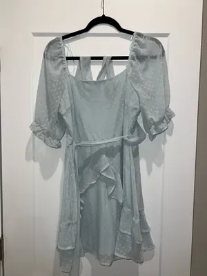 Altar'd State Dress Blue Ruffle thumbnail 3