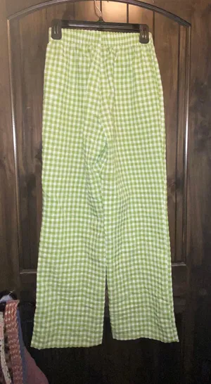 SheIn green checkered pants thumbnail 3
