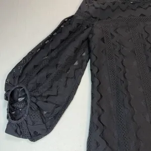 Laundry by Shelli Segal black lace long-sleeve mini Dress SIZE 4 thumbnail 5