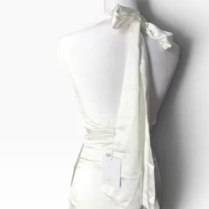 Lulus Womens White Satin Strapless Maxi Dress XS thumbnail 5