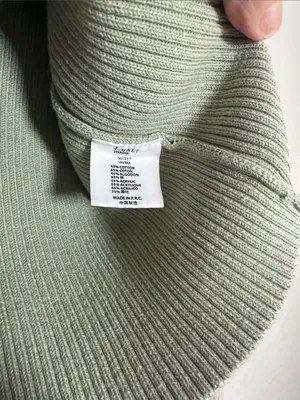 NEW John Galt Crop Sweater Brandy Melville Sage Green Ribbed V-Neck Button thumbnail 5