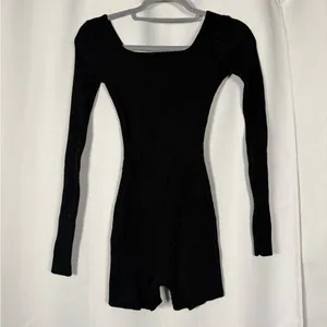 Princess Polly Black Ribbed Long Sleeve Jaden Romper Size Small/Medium thumbnail 4