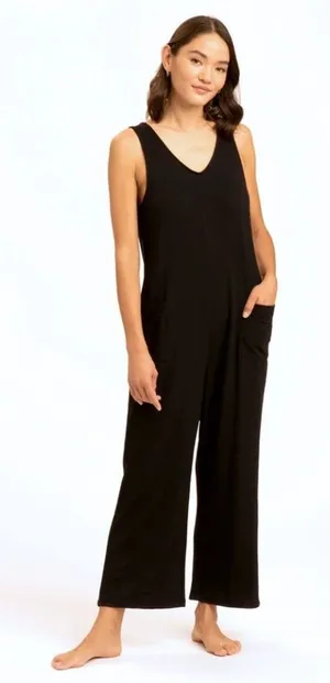 Threads 4 Thought jumpsuit romper black NEW Rainey Patch Pocket large stretch thumbnail 1