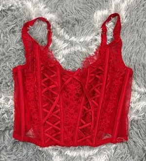 Victoria's Secret Unlined Lace-Up Corset Top size‎ small This romantic bustier thumbnail 1