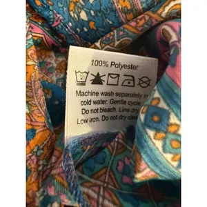 Earthbound Trading Paisley romper Blue Orange Pink Large boho floral whimsigoth thumbnail 7