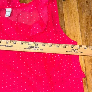 Old Navy Red Sleeveless Polka Dot Tank Top Sheer‎ Size L thumbnail 6