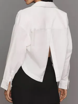 ANTHRO‎ | PILCRO Placket Back-Slit Cotton Shirt thumbnail 2