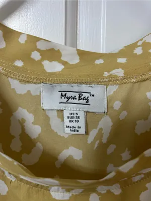 Myra Bag Yellow and White Leopard Tiered Mini Dress thumbnail 3