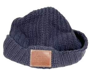 Love Your Melon Beanie Winter Hat 100% Cotton‎ Knit Ribbed Cuffed Blue Women thumbnail 1