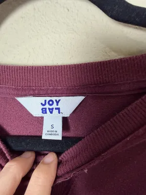 JOYLAB Maroon Burgundy Loose Side Slit Sweatshirt Long Sleeve Tee Top Size Small thumbnail 5