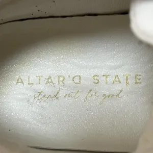 Altar'd State Cazzy Shoes Women's 7.5 White High Top Sneakers Comfort Streetwear thumbnail 6