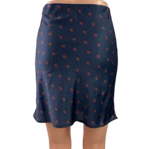 Urban Outfitters Navy Blue High Waisted Flare Pencil Mini Slip Skirt Size XS thumbnail 3