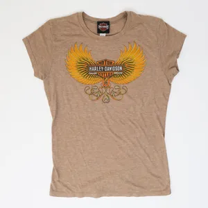 Y2K 2010 Harley Davidson Shirt Tan Size L thumbnail 3