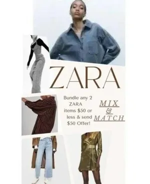 Zara High Rise Tapered Trousers Pleated Slash Pockets L Cream #1942 thumbnail 2
