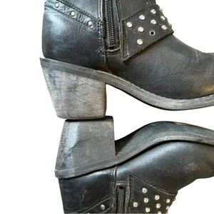 HARLEY DAVIDSON Sz 7 Macie rhinestone Studded Strap Leather Riding Boot Moto thumbnail 4