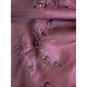 Vintage Rose Taft 100% Silk Beaded Embroidered Mermaid Gown Dress Plum Purple 16 thumbnail 4