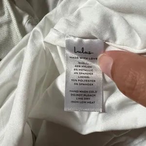 NWT Lulus Gift of Love White‎ and Silver Backless Long Sleeve Mini Dress L thumbnail 15