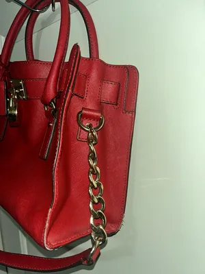 Michael Kors Hamilton Satchel Red grained leather. thumbnail 3