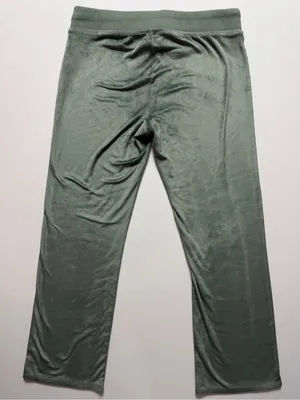 Aerie Dreamy Velour Low Rise Lounge Pants, Green, Size M thumbnail 4