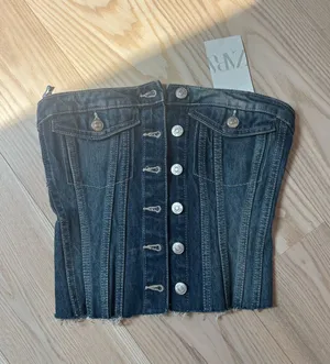 ZARA Denim Top Corset thumbnail 1