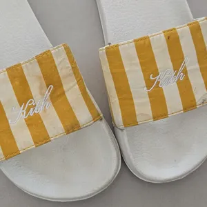 Kith White & Yellow Striped Slide Sandals Size 38/ 8 US thumbnail 2