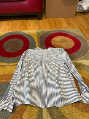 Madewell Striped Long Sleeve Popover Shirt 100% Cotton Blouse Women’s Size Small thumbnail 5
