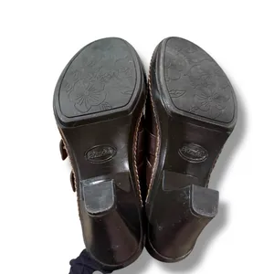 Bjorndal Juliana Brown Leather Slip‎ On Buckle Heeled Mules Sz 6.5 thumbnail 10