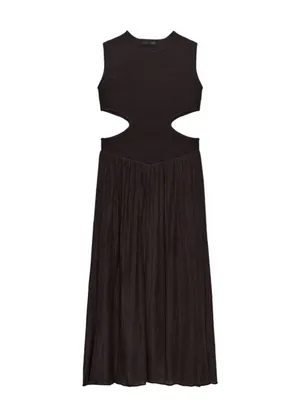 Zara maxi cut out brown maxi dress thumbnail 4